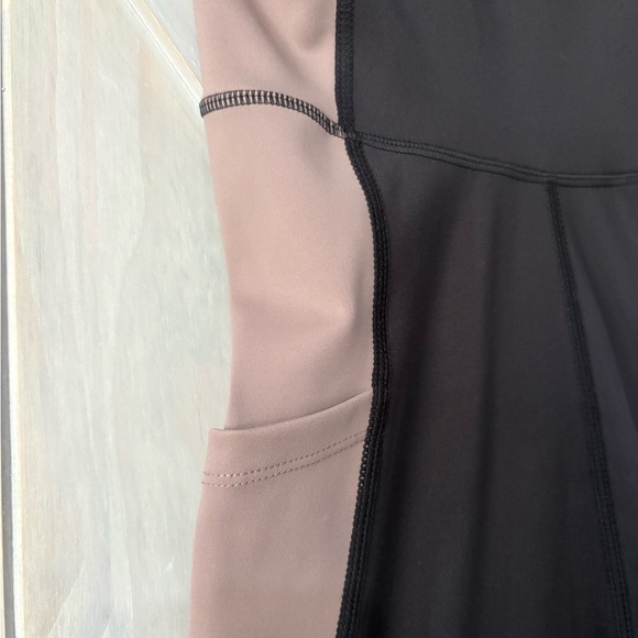 Black and Taupe Color Block Sleeveless Bodysuit - Picture 4 of 7